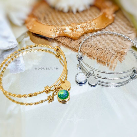 Initial Mermaid Stone Knot Bangle | Doubly PH