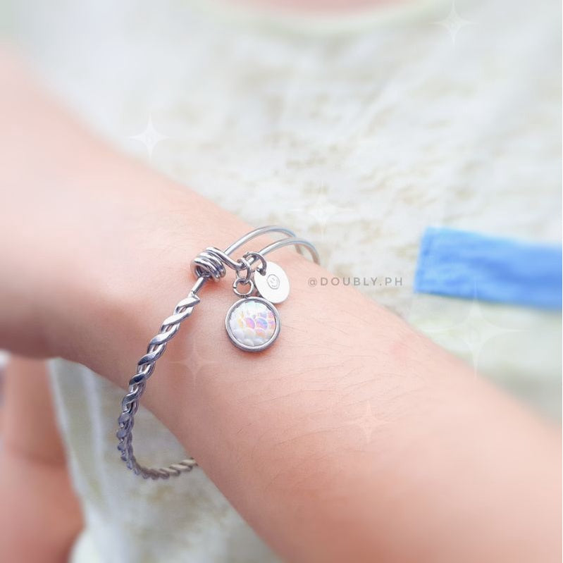 Initial Mermaid Stone Knot Bangle | Doubly PH