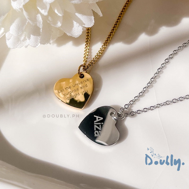 Personalized Tiny Heart Blank Necklace | Doubly PH