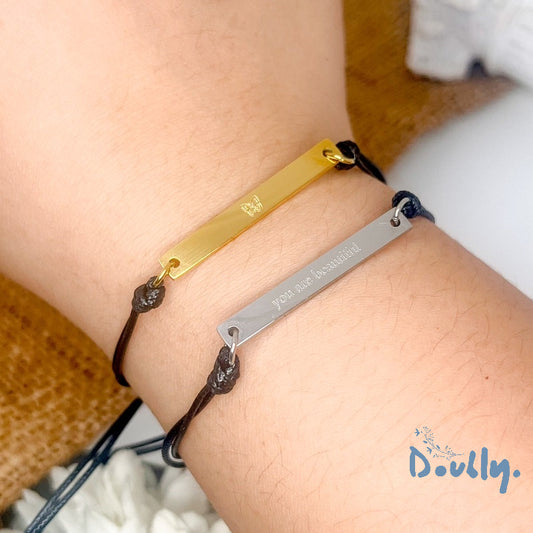 Personalized Minimalist Bar Loop Bracelet | Doubly PH