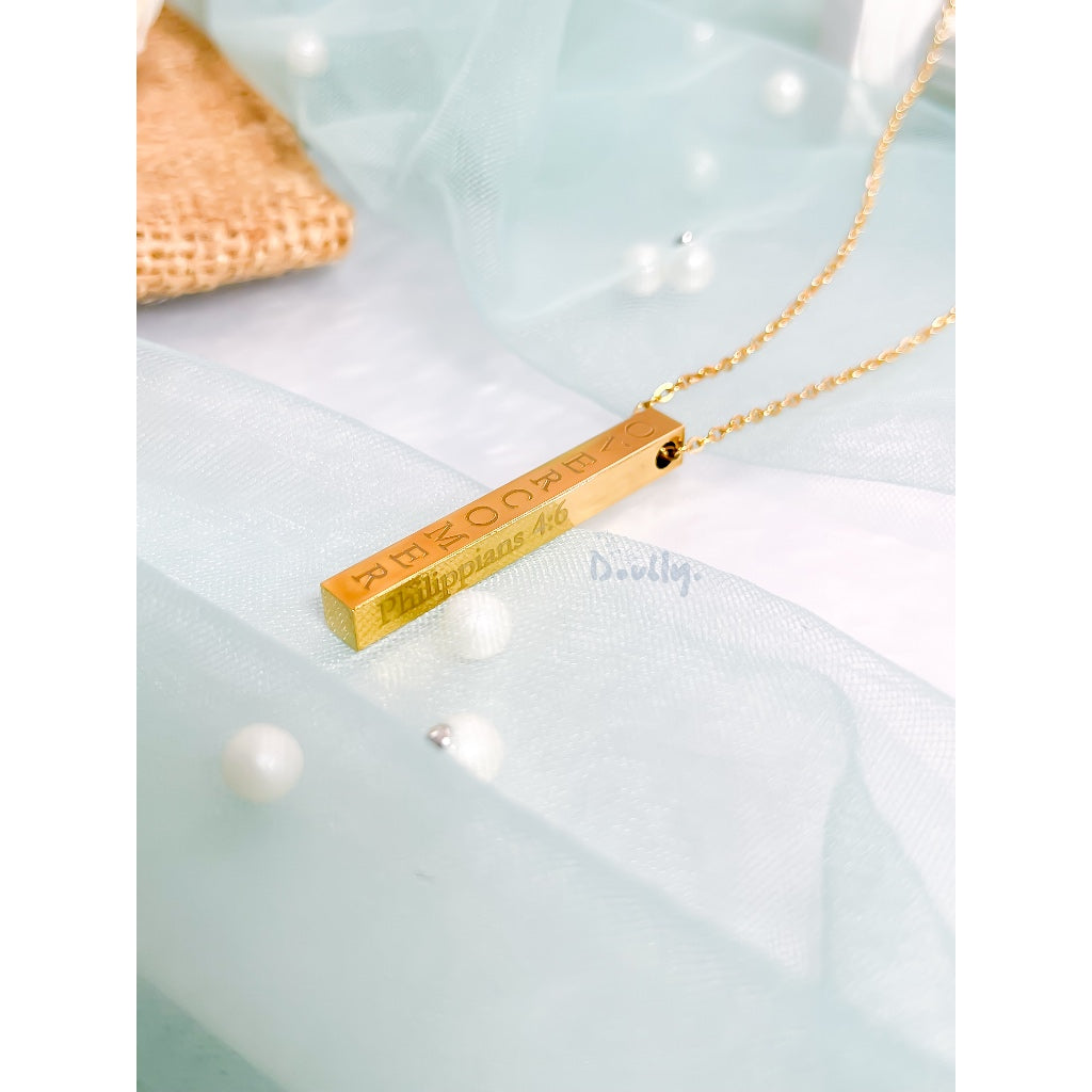 Personalized Minimalist 3D Bar Necklace | Doubly PH