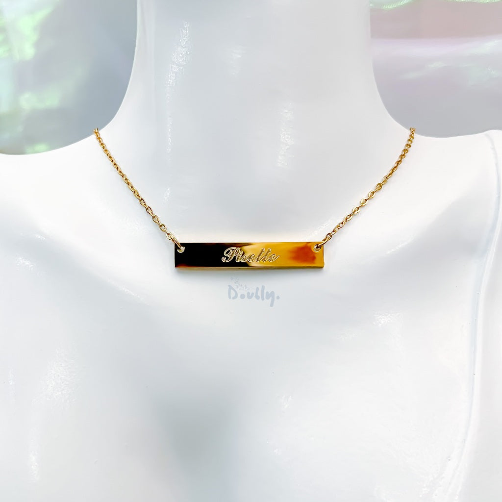 Personalized Photo Engraved Classic Bar Necklace | Doubly PH