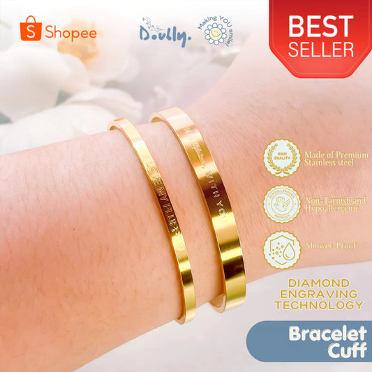 Personalized Photo Engraved Bracelet Cuff | Doubly PH