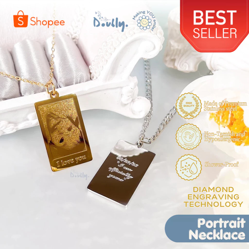 Personalized Photo Engraved Portrait Necklace | Doubly PH