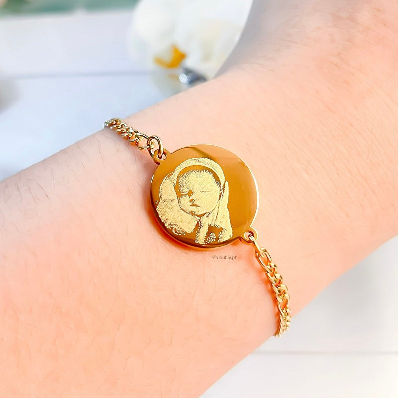 Personalized Photo Engraved Circle Blank Bracelet | Doubly PH