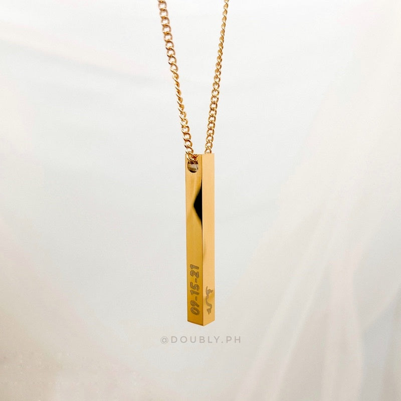 Personalized Minimalist 3D Bar Necklace | Doubly PH