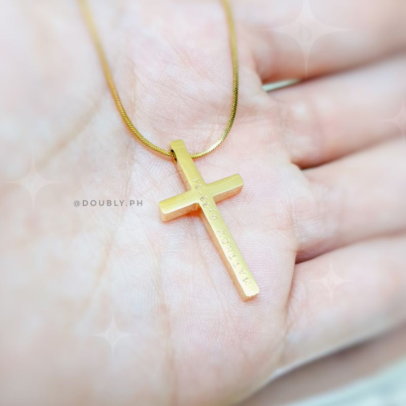 Personalized Minimalist 3D Cross Necklace | Doubly PH