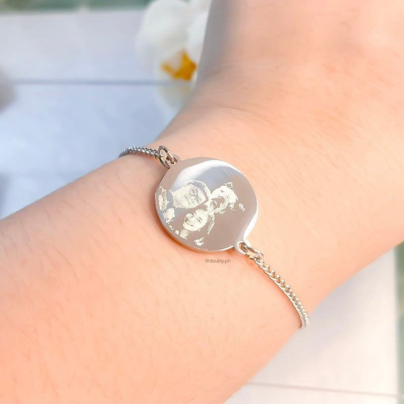 Personalized Photo Engraved Circle Blank Bracelet | Doubly PH