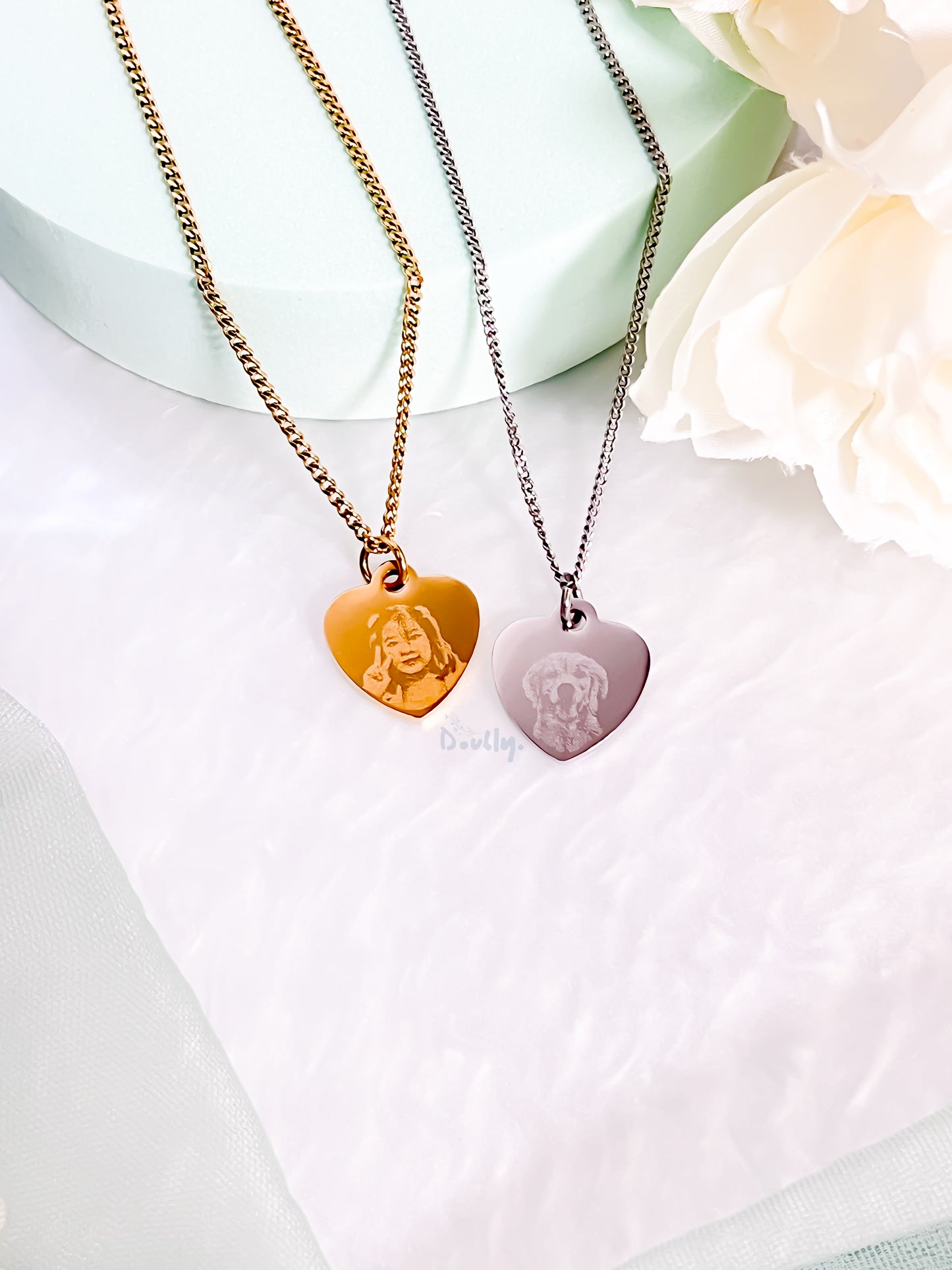 Personalized Photo Engraved Heart Blank Necklace | Doubly PH