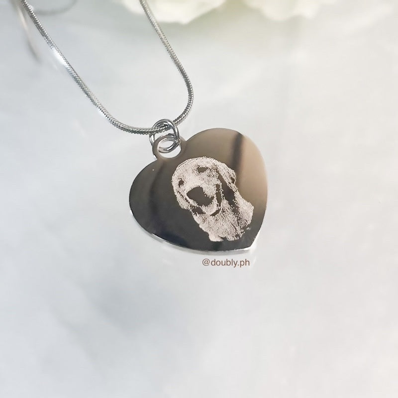 Personalized Photo Engraved Heart Blank Necklace | Doubly PH